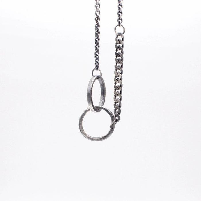 Necklace, Double Ring Chain-Ringe og Halskæder-Black Rock Jewel-Motorious Copenhagen
