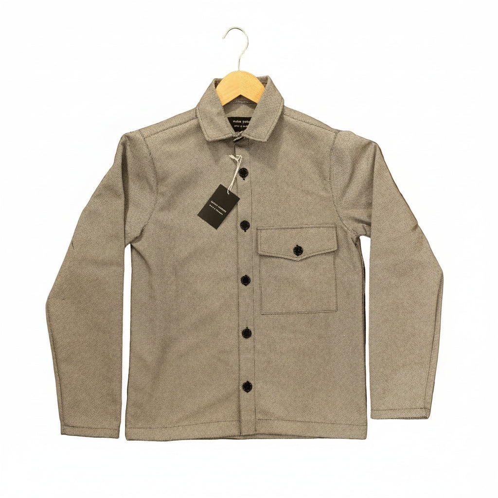'Made in Denmark' Overshirt, Blå/Natur Oxford