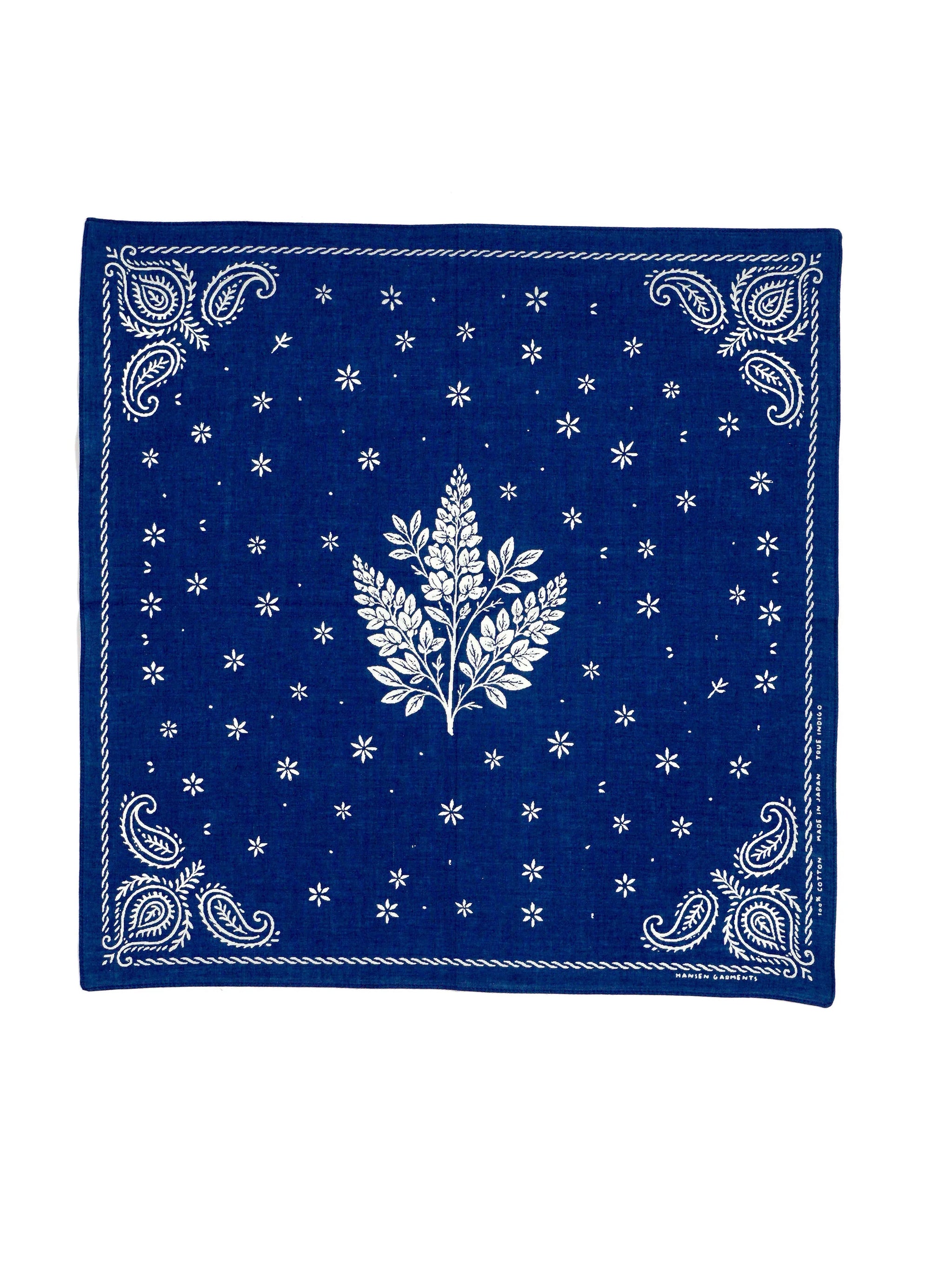 Parsleyfera Bandana, Screen Print, Indigo