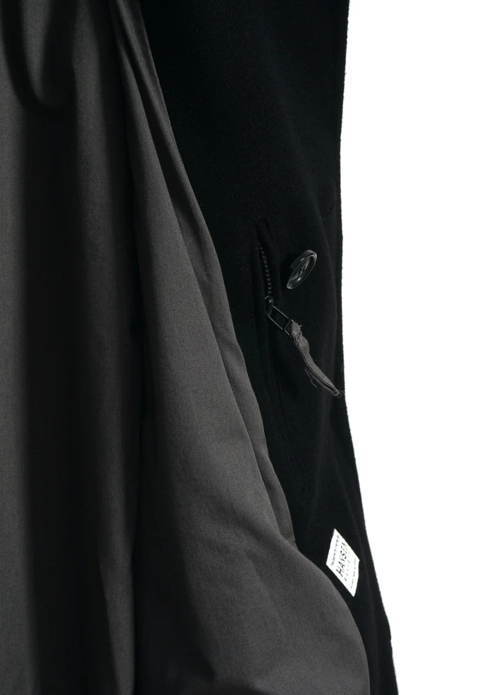 Sigurd, Long Lined Wool Coat, Solid Black