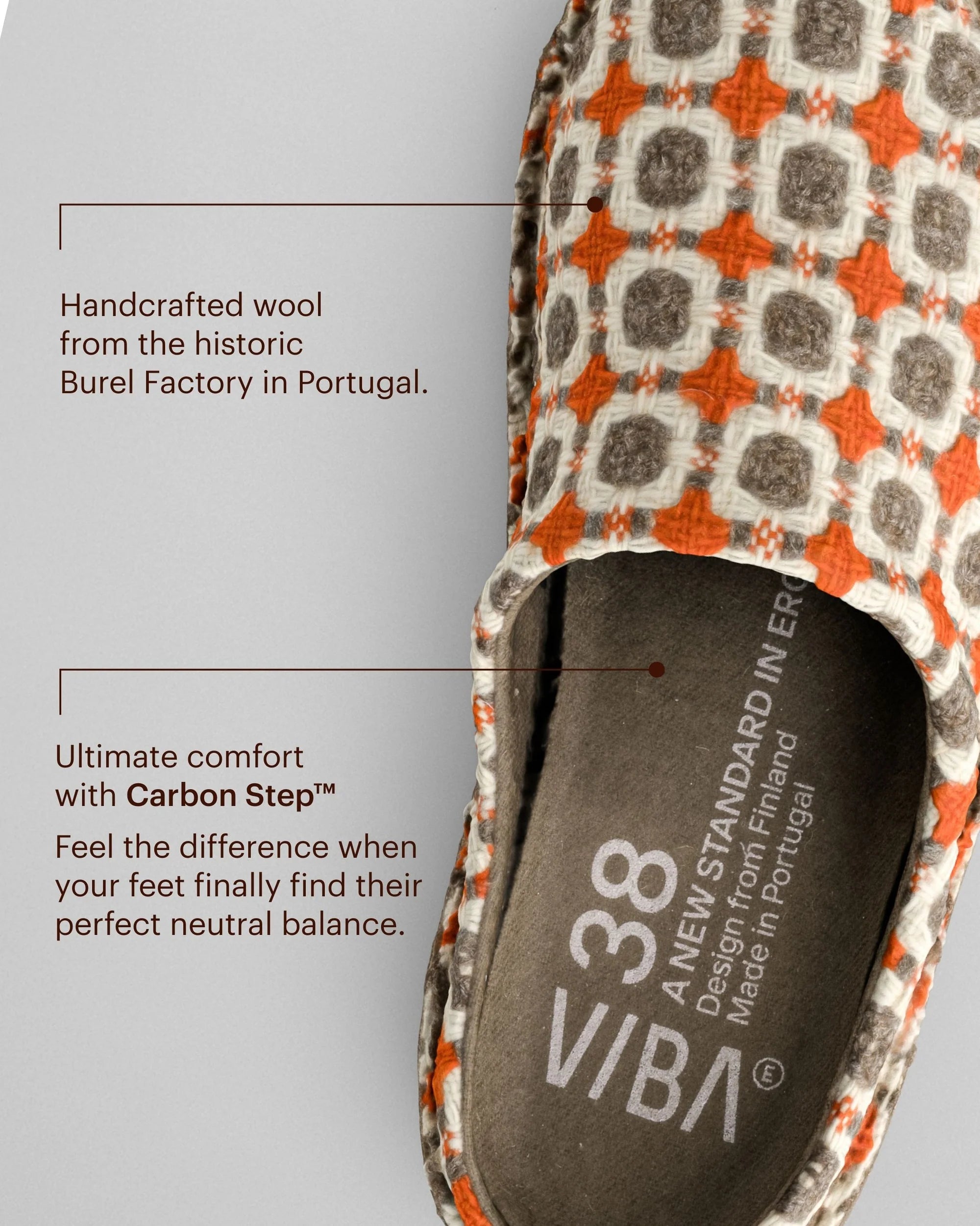 Roma Unisex Sandal, Wool, Burel 1956 Laranja