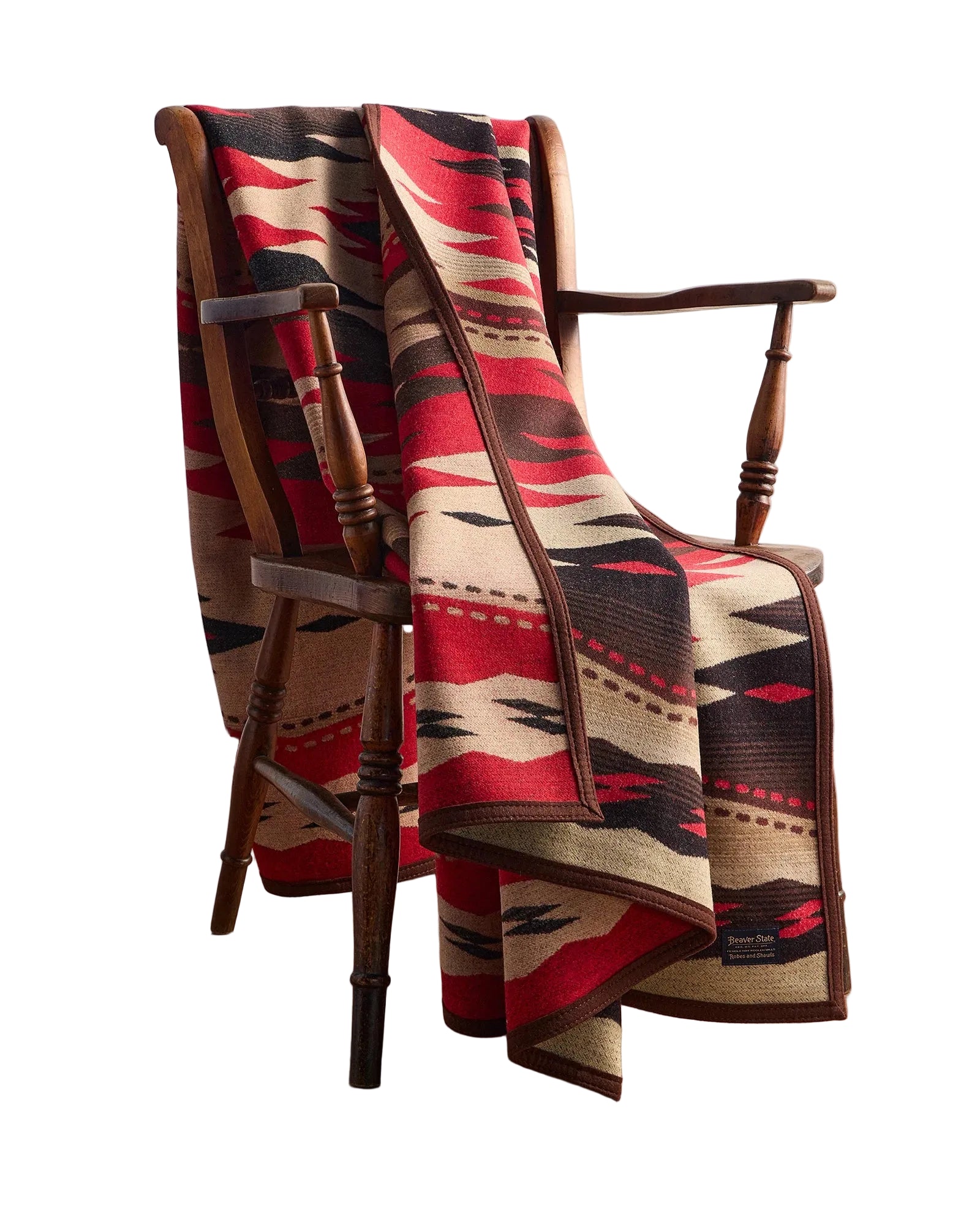 Crown Point, Unnapped Jacquard Robe Blanket, Red/Brown