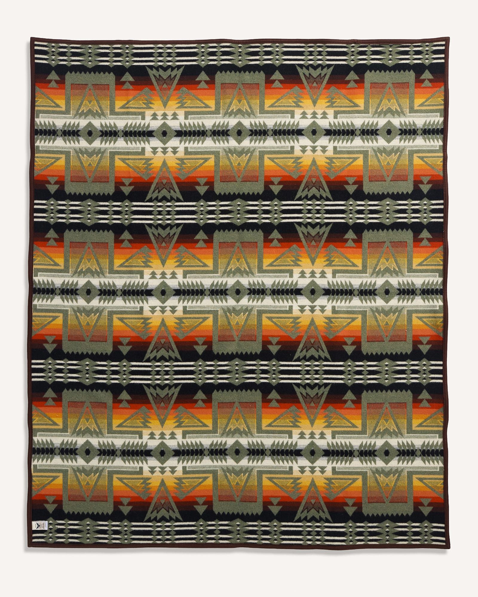 Ponderosa, Napped Jacquard Robe Blanket, Green/Multicolour