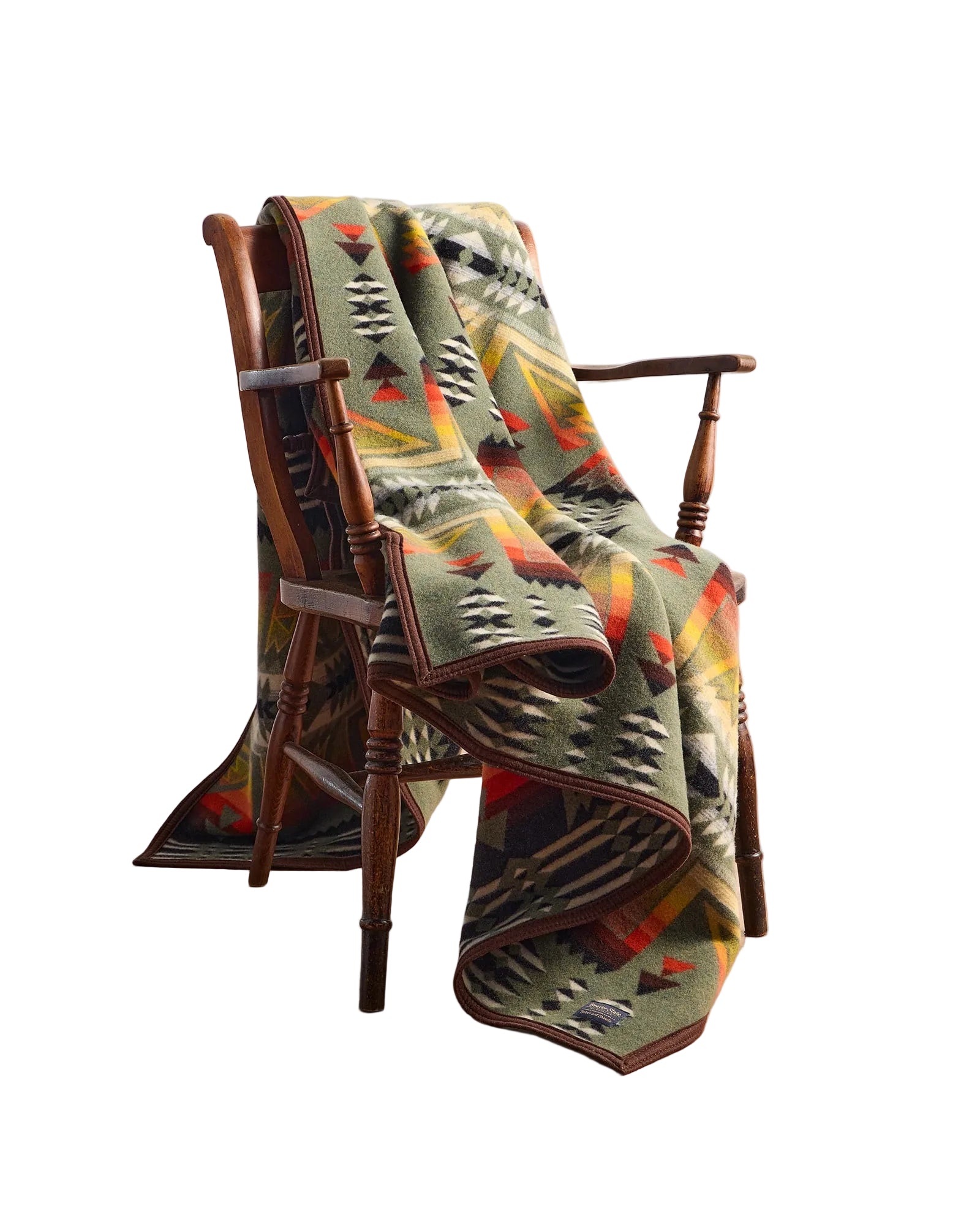 Ponderosa, Napped Jacquard Robe Blanket, Green/Multicolour
