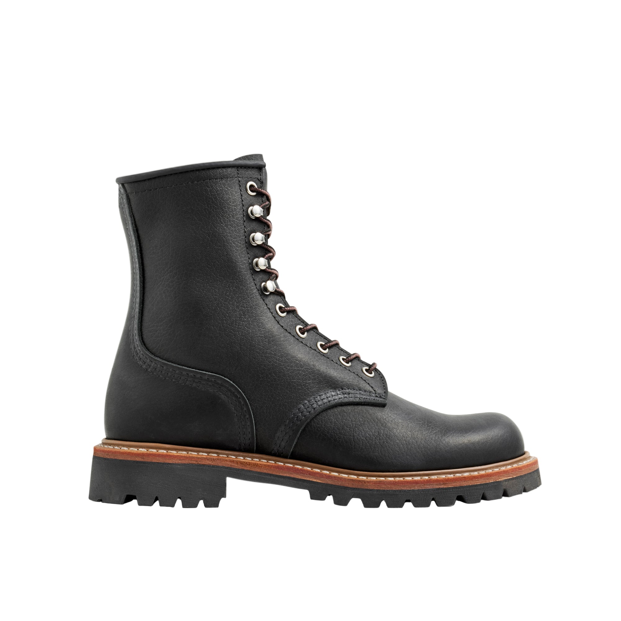 8" Logger, Oil Slick Leather, Style no. 4501, Black-Sko og støvler-Red Wing Shoes-Motorious Copenhagen