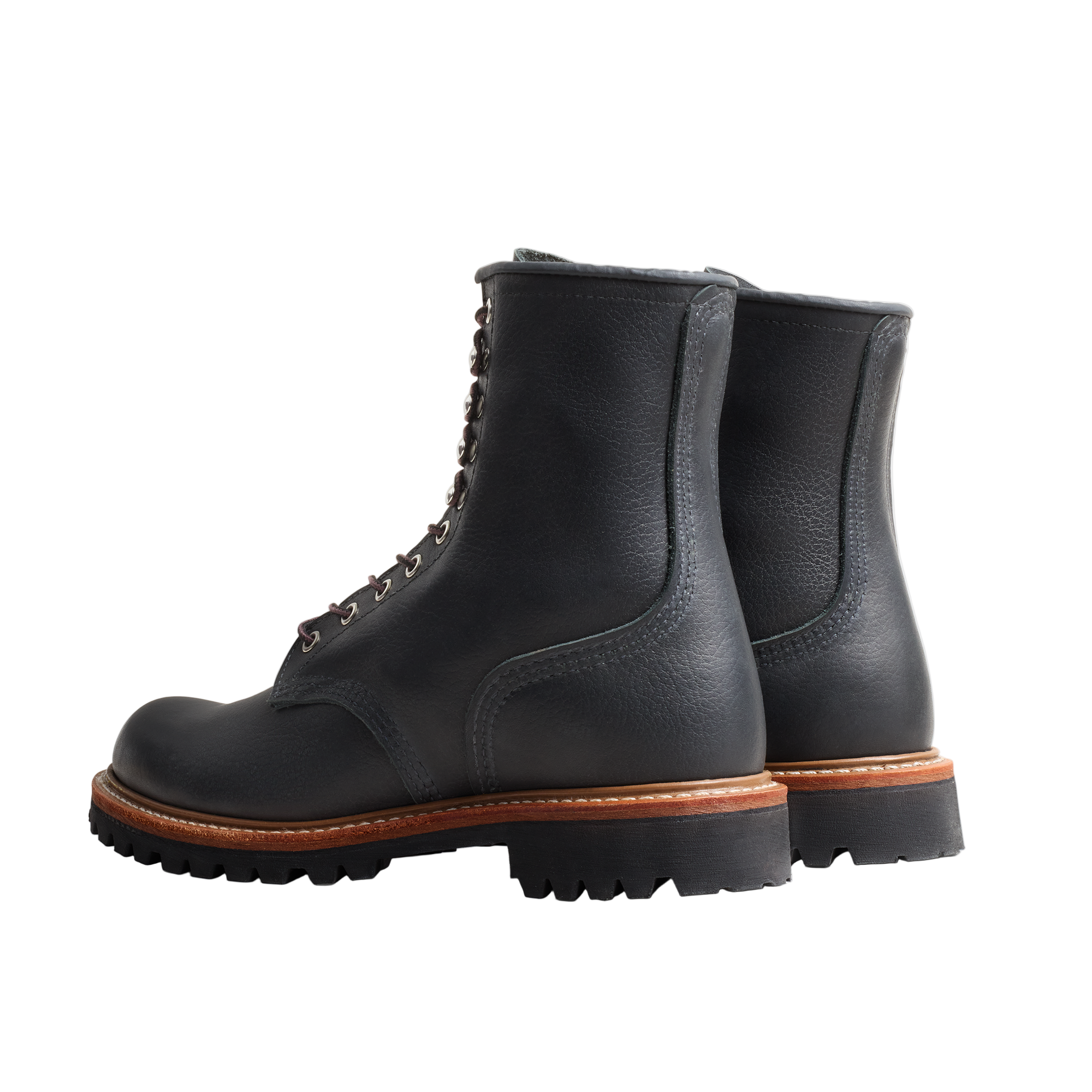 8" Logger, Oil Slick Leather, Style no. 4501, Black-Sko og støvler-Red Wing Shoes-Motorious Copenhagen