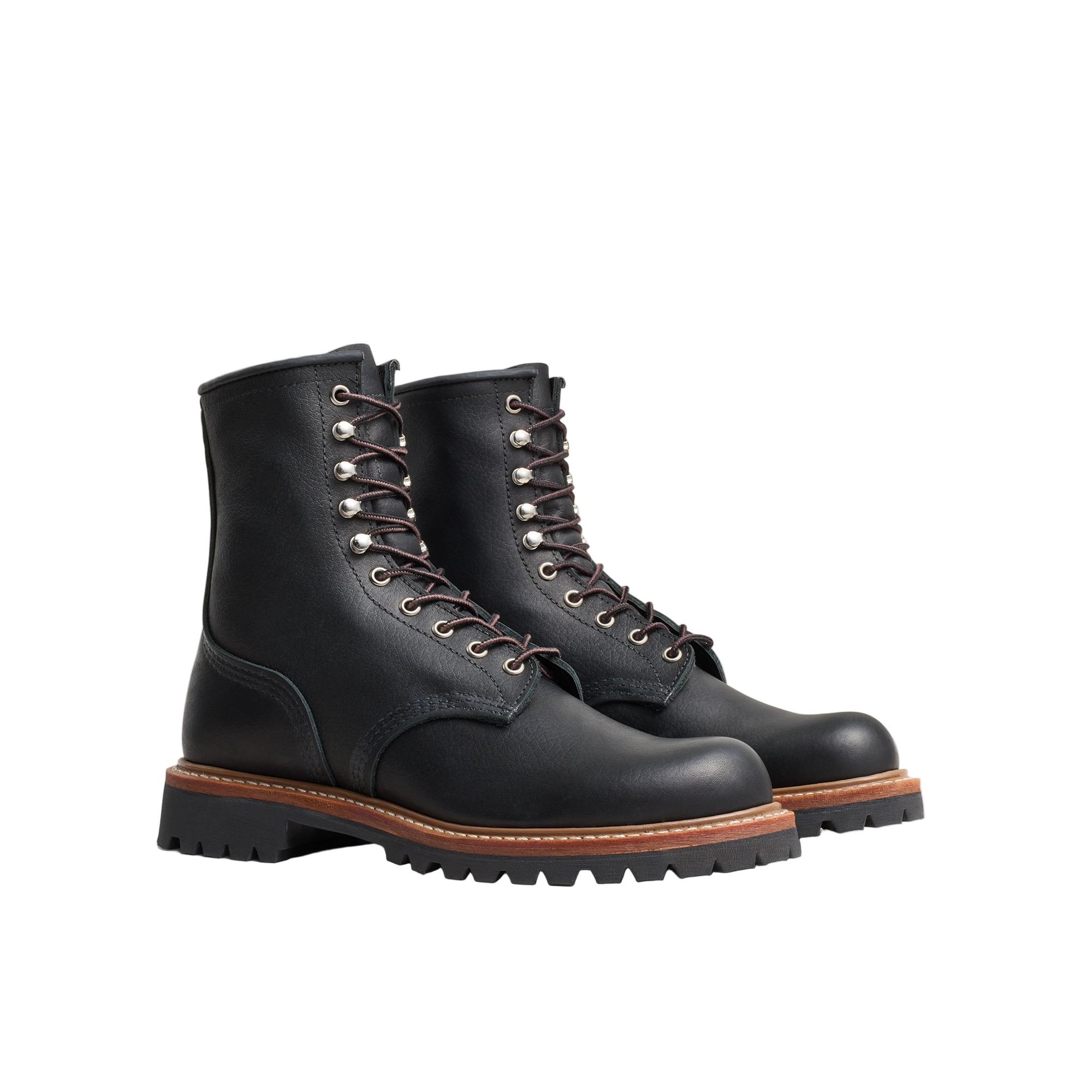 8" Logger, Oil Slick Leather, Style no. 4501, Black-Sko og støvler-Red Wing Shoes-Motorious Copenhagen