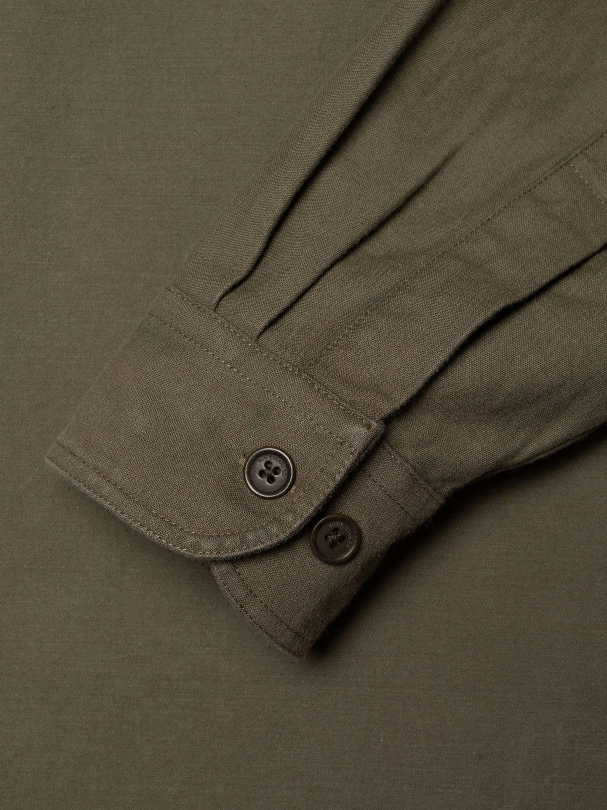 Julian Shirt, Back Sateen, Olive Green