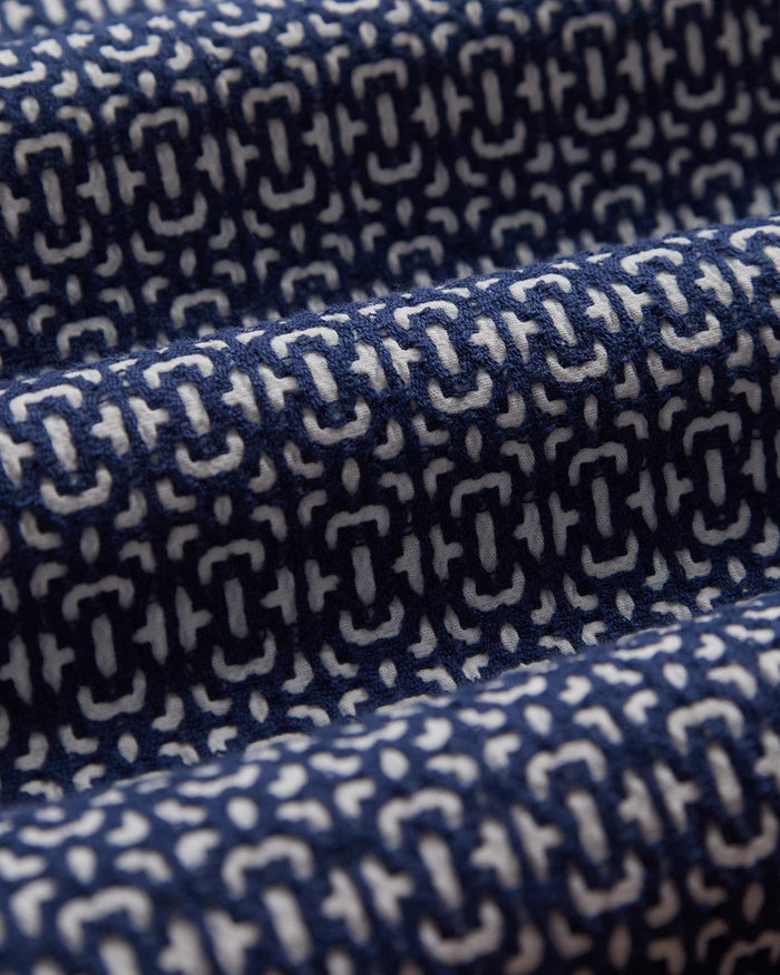 Abstract Tile Shirt, Short Sleeve, Blue-Skjorter-Portuguese Flannel-Motorious Copenhagen