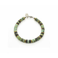 African turquoise Heishi Bracelet, Green-Ringe og Halskæder-Black Pearl Creations-Motorious Copenhagen