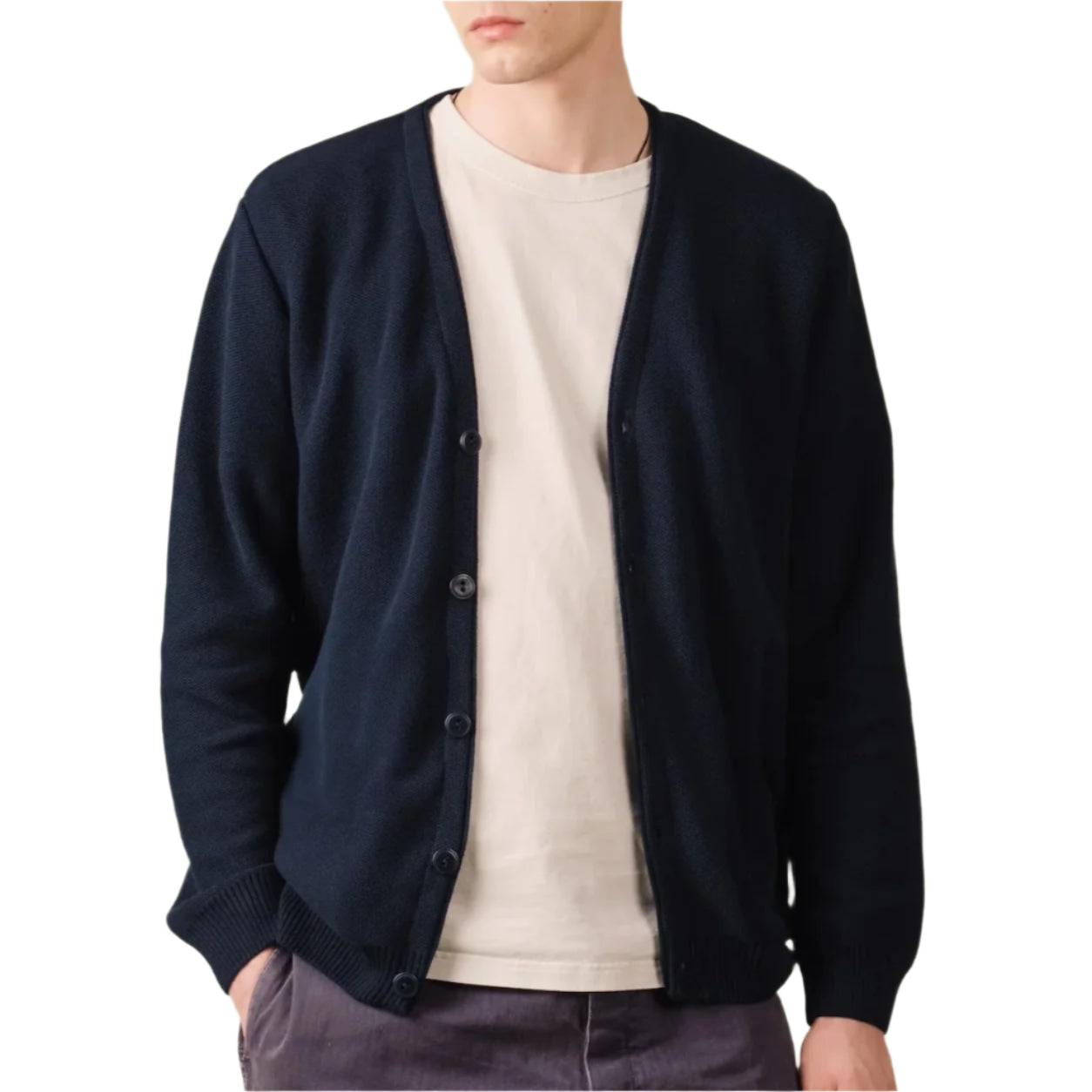Agop Cardigan, Marine-Sweatshirts-Nitto Knitwear-Motorious Copenhagen