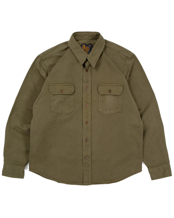 Alamo Shirt, Cotton Twill, Olive-Skjorter-IndigoFera-Motorious Copenhagen