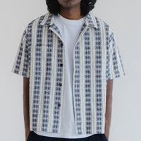 Aloha Shirt, Beldi Jacquard, Off White/Navy-Skjorter-Eat Dust-Motorious Copenhagen