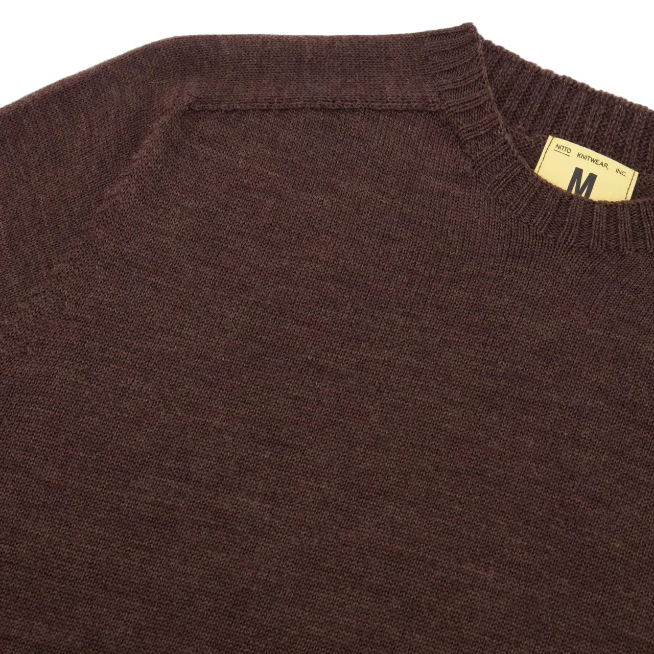 Aris, Crew Neck Sweater, Extra-fine Merino Wool, Marron (Brown)-Sweatshirts-Nitto Knitwear-Motorious Copenhagen