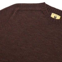 Aris, Crew Neck Sweater, Extra-fine Merino Wool, Marron (Brown)-Sweatshirts-Nitto Knitwear-Motorious Copenhagen