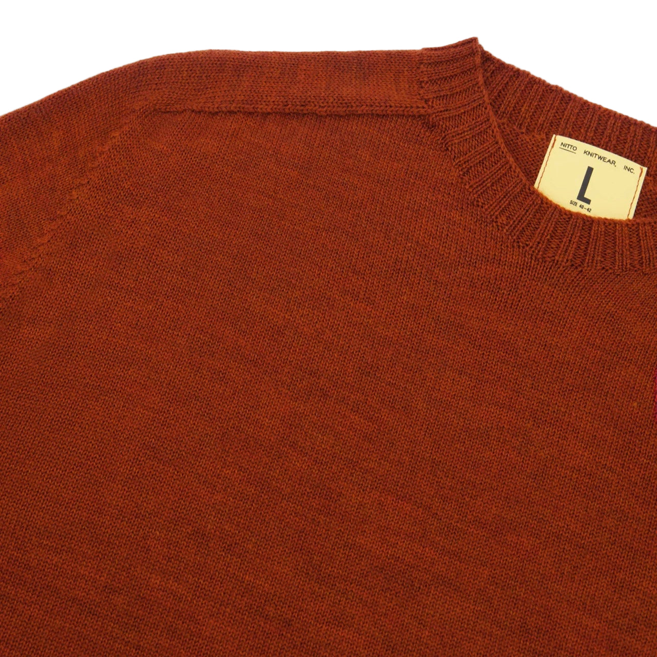 Aris, Crew Neck Sweater, Extra-fine Merino Wool, Orange-Sweatshirts-Nitto Knitwear-Motorious Copenhagen
