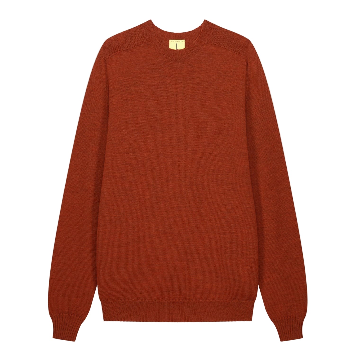 Aris, Crew Neck Sweater, Extra-fine Merino Wool, Orange-Sweatshirts-Nitto Knitwear-Motorious Copenhagen