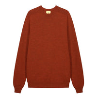 Aris, Crew Neck Sweater, Extra-fine Merino Wool, Orange-Sweatshirts-Nitto Knitwear-Motorious Copenhagen