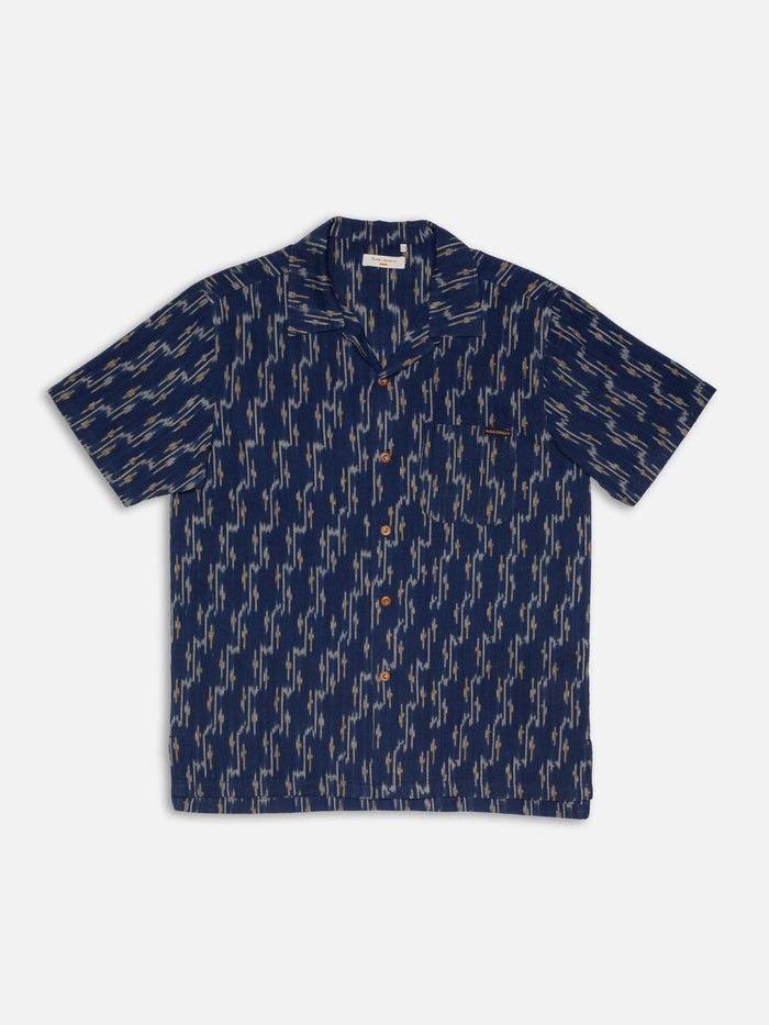 Arvid Ikat Shirt, Blueberry-Skjorter-Nudie Jeans-Motorious Copenhagen