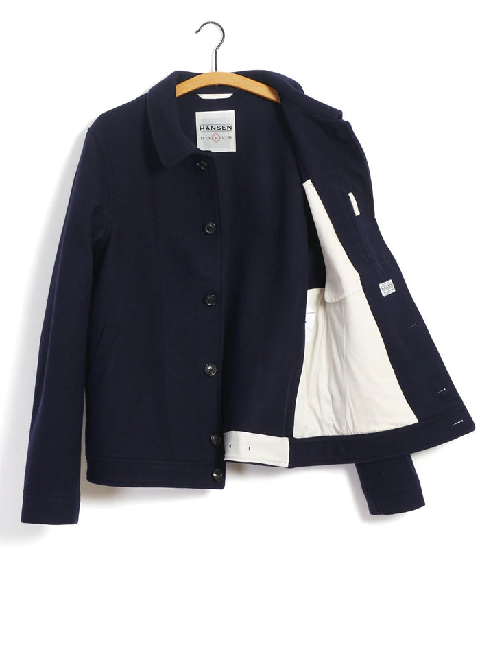 Atlas, Short Wool Felt Jacket, Solid Blue-Jakker-Hansen Garments-Motorious Copenhagen