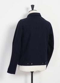 Atlas, Short Wool Felt Jacket, Solid Blue-Jakker-Hansen Garments-Motorious Copenhagen
