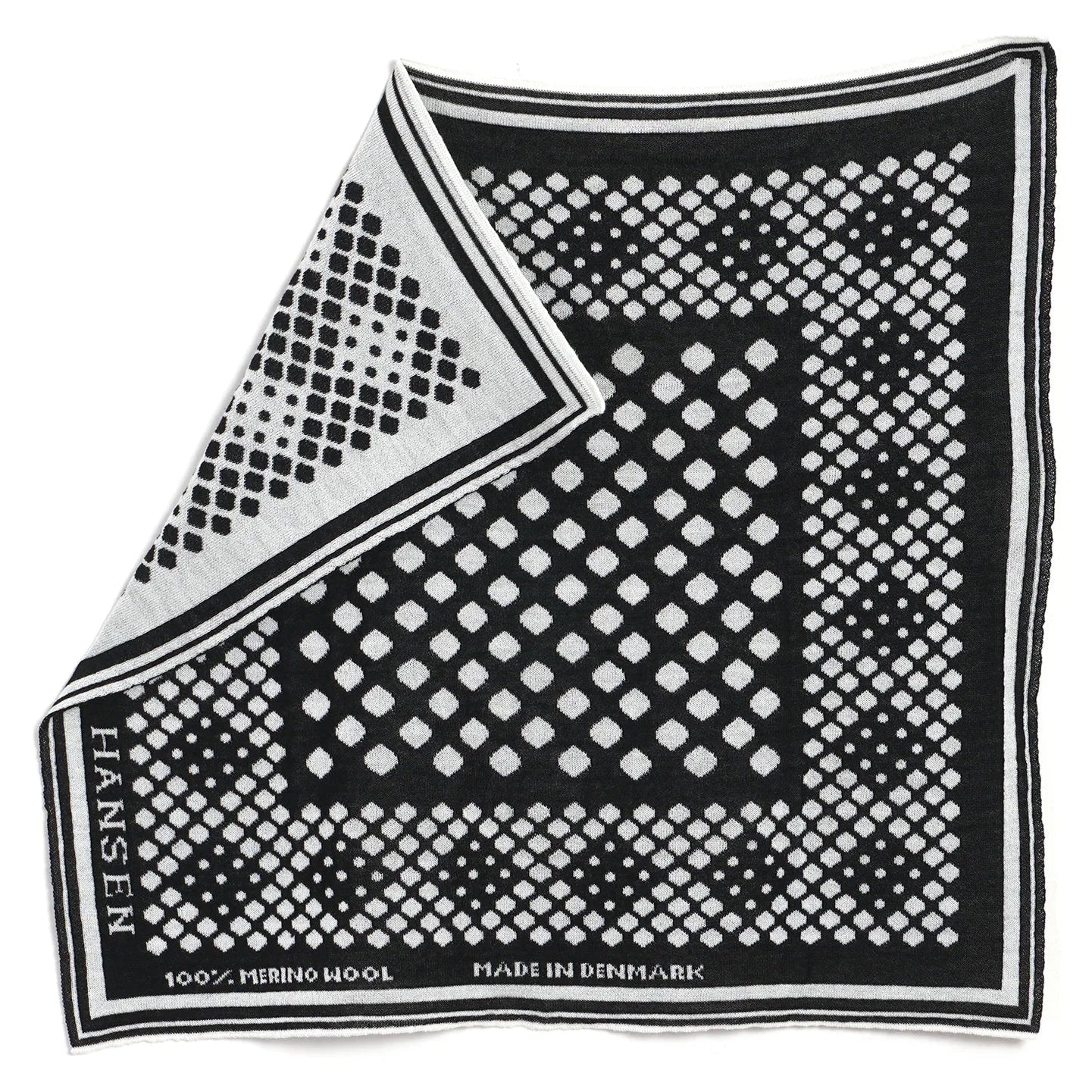 Bandana, Knitted Wool, Off-white/Black-Halstørklæder-Hansen Garments-Motorious Copenhagen