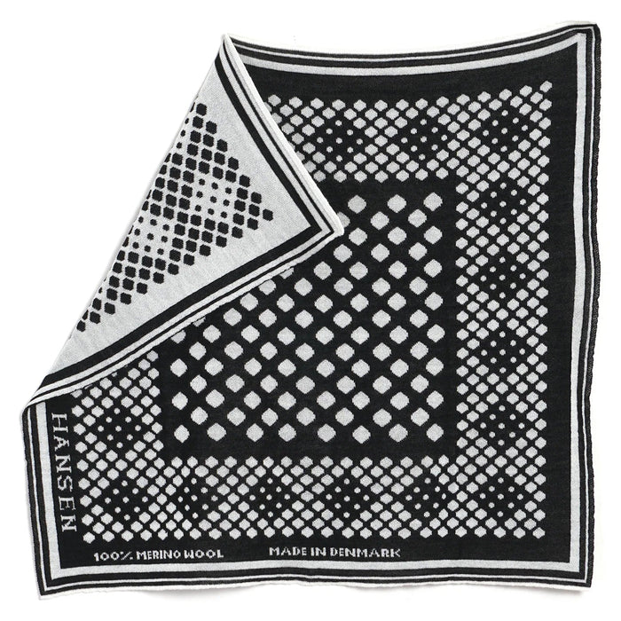Bandana, Knitted Wool, Off-white/Black-Halstørklæder-Hansen Garments-Motorious Copenhagen