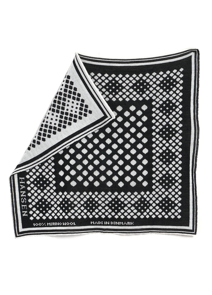 Bandana, Knitted Wool, Off-white/Black-Halstørklæder-Hansen Garments-Motorious Copenhagen