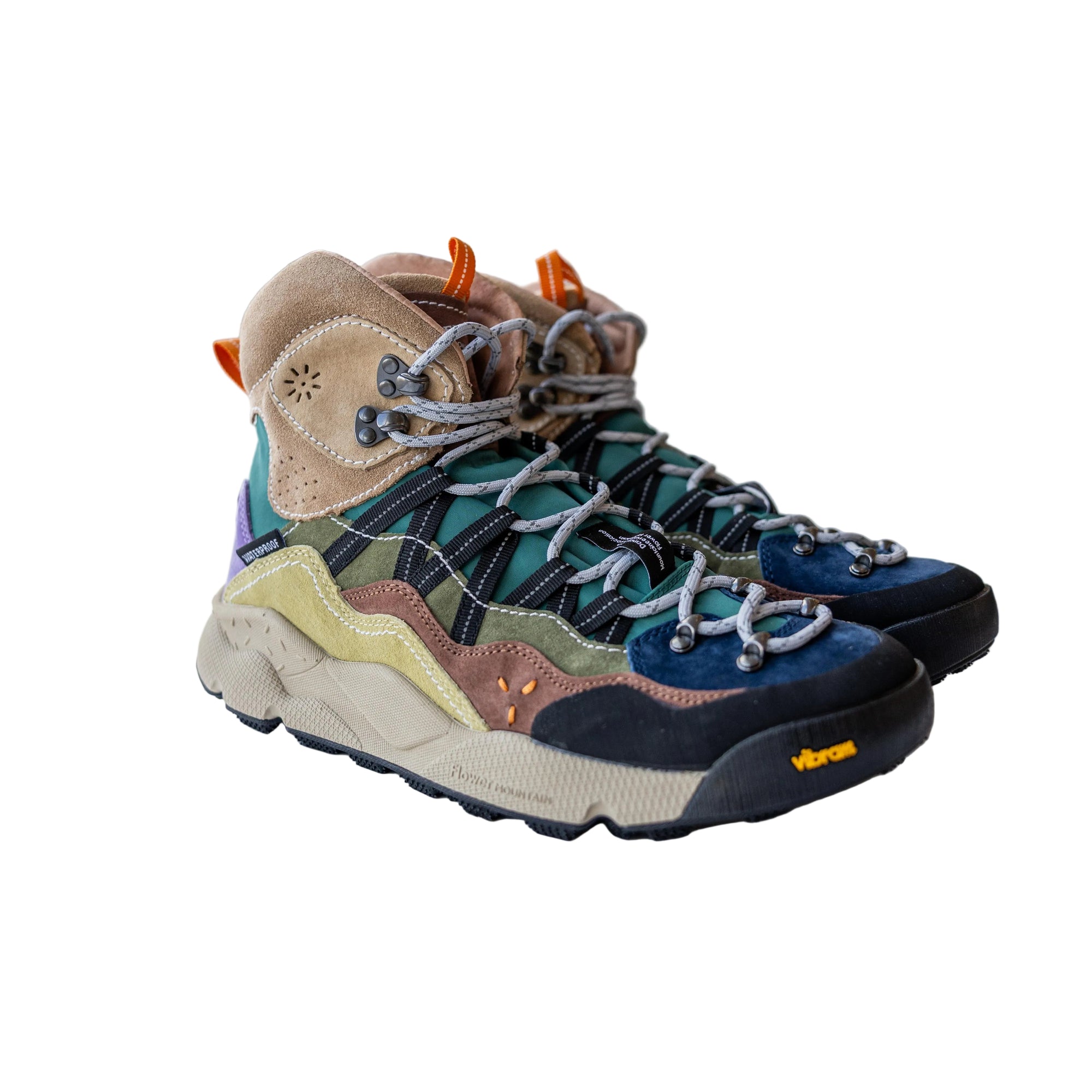 Bankei, High-top Sneakers, Unisex, Black/Navy/Brown-Sko og støvler-Flower Mountain-Motorious Copenhagen