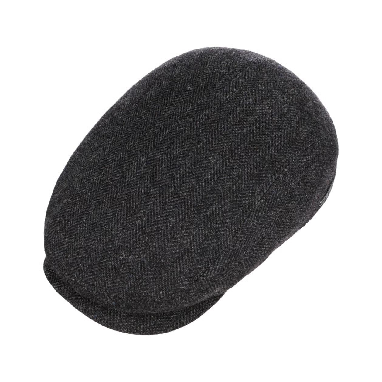 Belfast Classic Wool Flat Cap, Dark Grey-Hatte og Caps-Stetson-Motorious Copenhagen