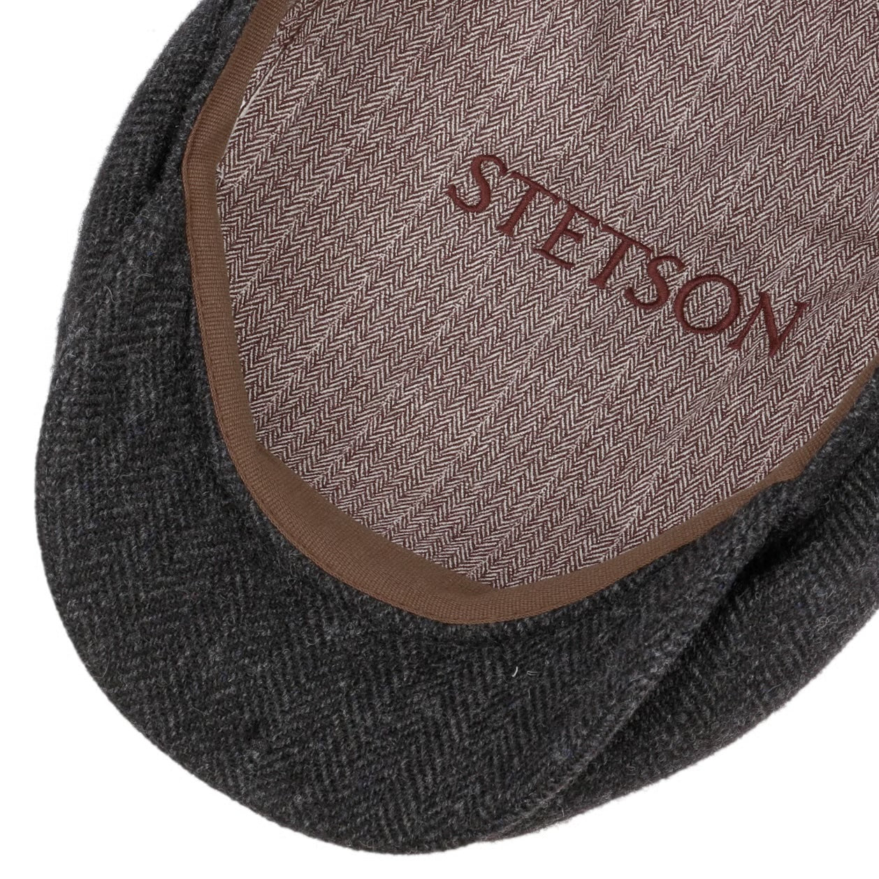 Belfast Classic Wool Flat Cap, Dark Grey-Hatte og Caps-Stetson-Motorious Copenhagen