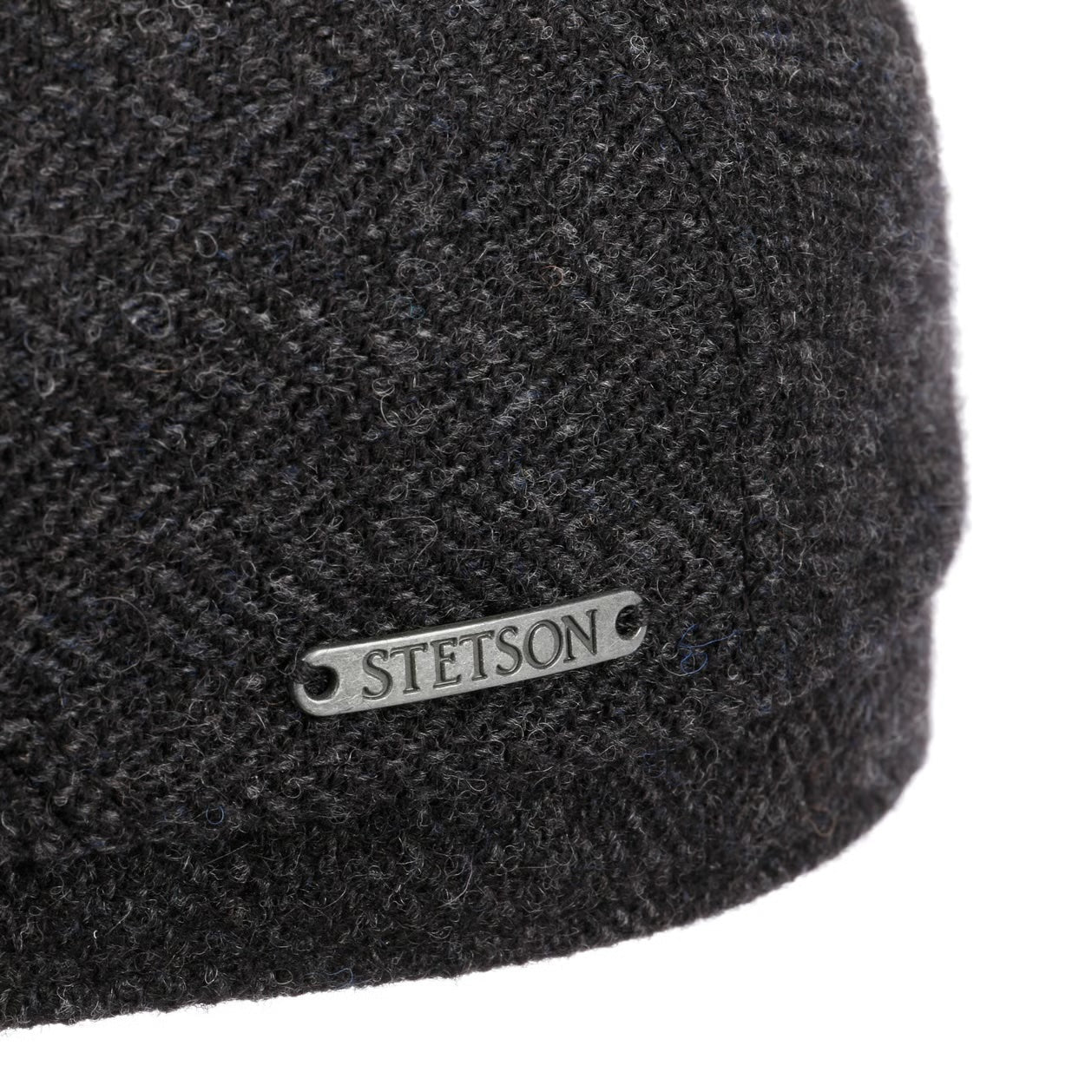 Belfast Classic Wool Flat Cap, Dark Grey-Hatte og Caps-Stetson-Motorious Copenhagen
