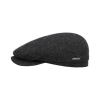 Belfast Classic Wool Flat Cap, Dark Grey-Hatte og Caps-Stetson-Motorious Copenhagen