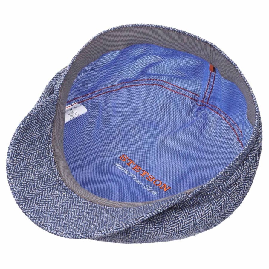 Belfast Silk Flat Cap, Blue-Hatte og Caps-Stetson-Motorious Copenhagen