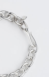 Big Anchor Hook Bracelet, Silver-Ringe og Halskæder-O.P. Jewellery-Motorious Copenhagen