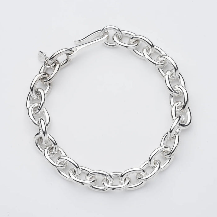 Big Anchor Hook Bracelet, Silver-Ringe og Halskæder-O.P. Jewellery-Motorious Copenhagen