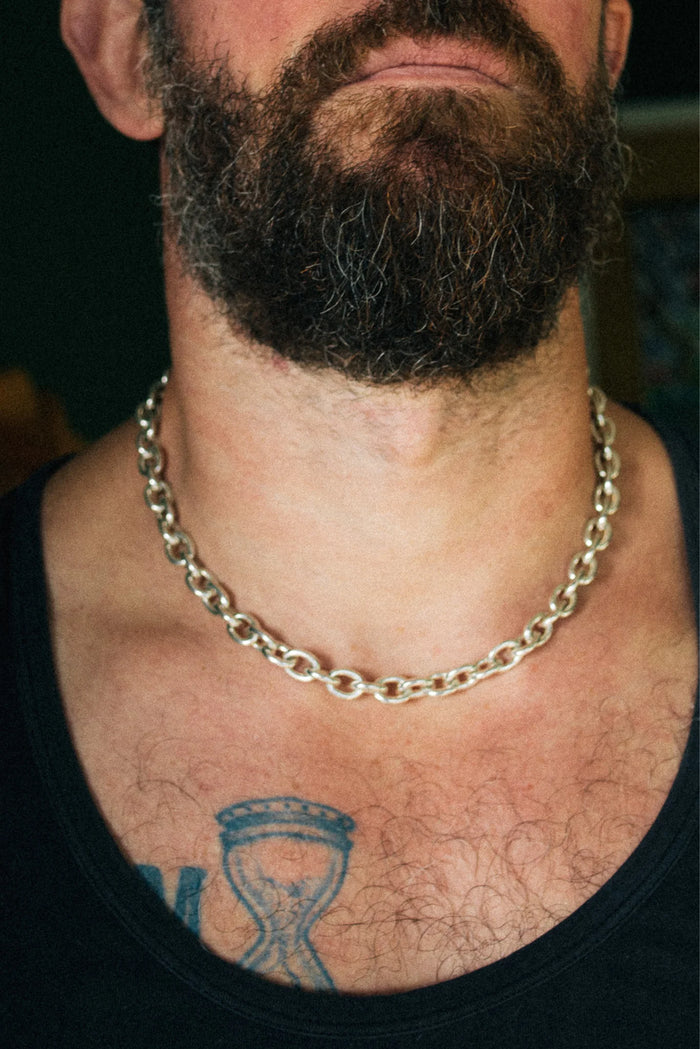 Big Anchor Hook Necklace, Silver-Ringe og Halskæder-O.P. Jewellery-Motorious Copenhagen