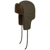 Bomber Aviator Hat, Wool Jersey, Olive-Hatte og Caps-Stetson-Motorious Copenhagen