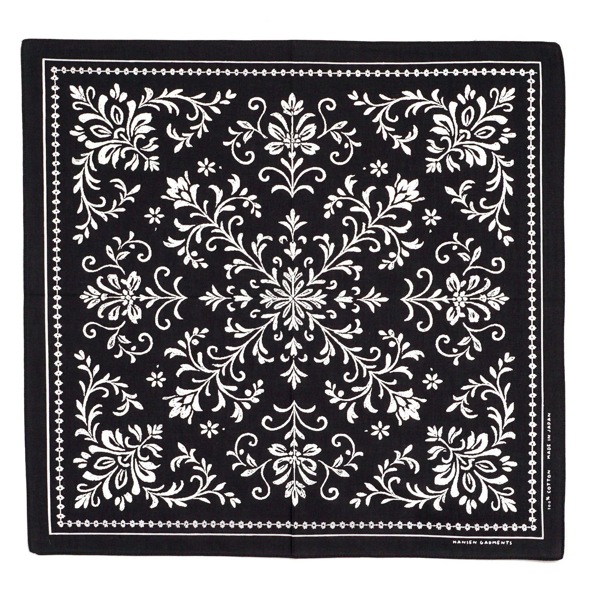 Bunad Bandana, Screen Print, Black-Halstørklæder-Hansen Garments-Motorious Copenhagen