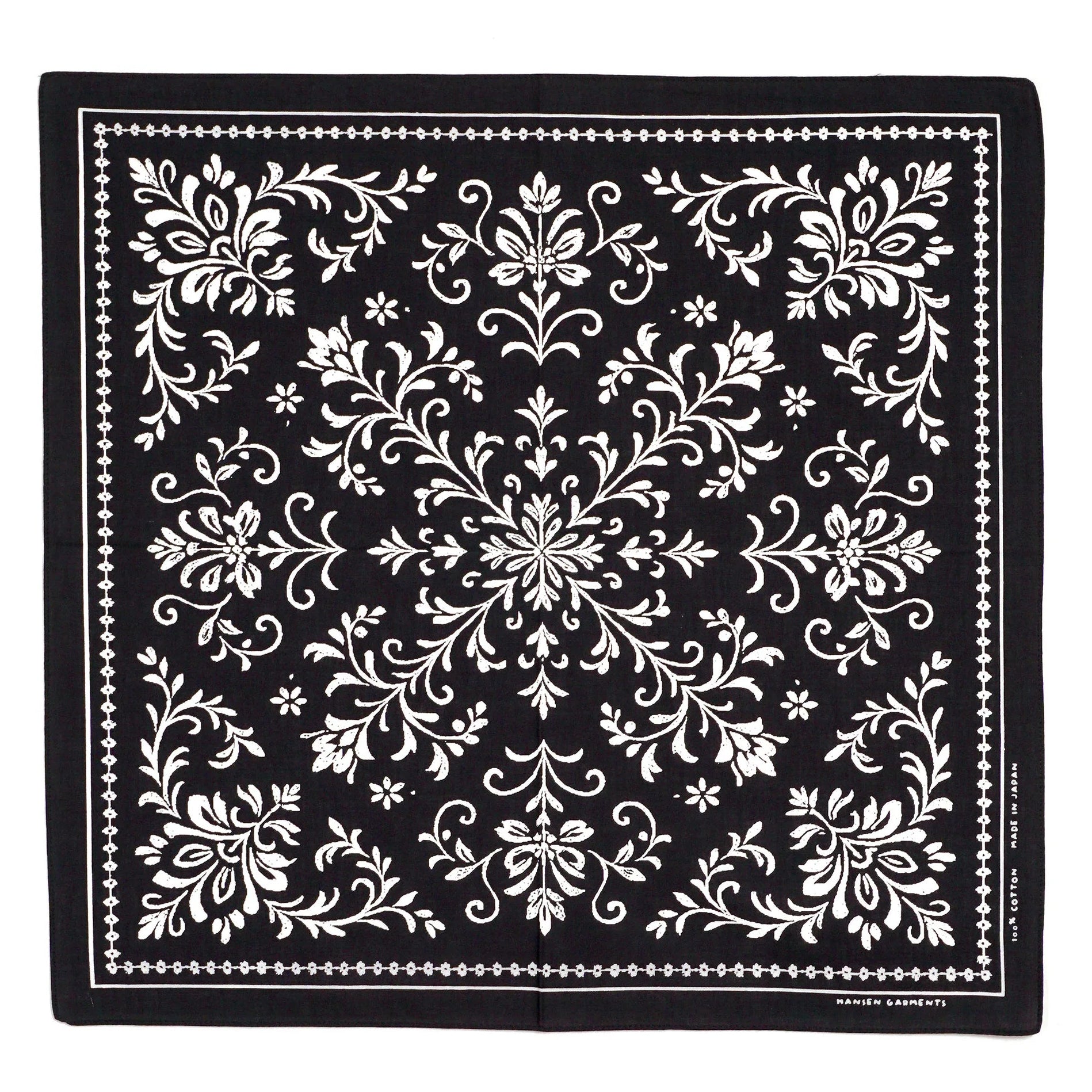 Bunad Bandana, Screen Print, Black-Halstørklæder-Hansen Garments-Motorious Copenhagen