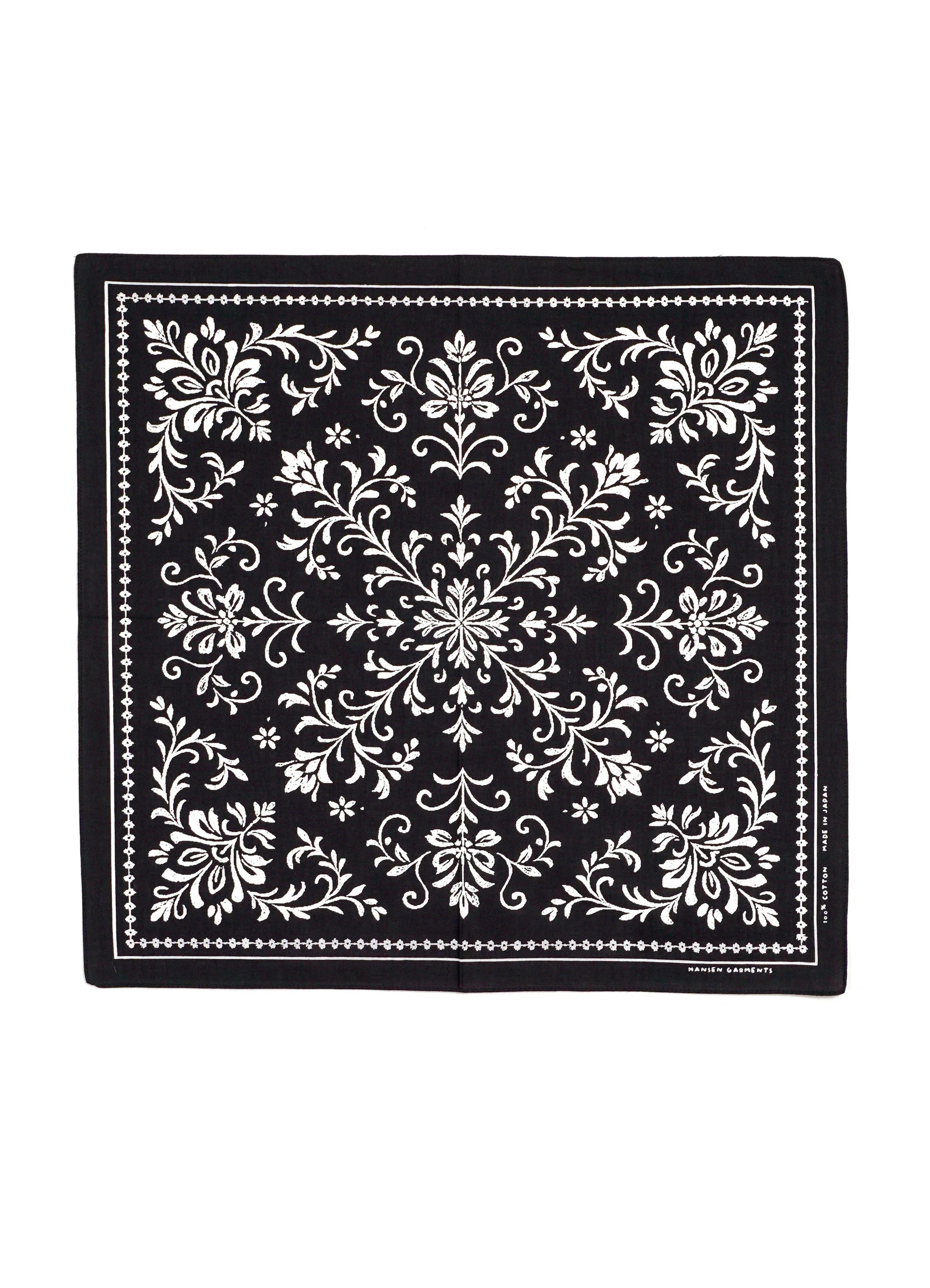 Bunad Bandana, Screen Print, Black-Halstørklæder-Hansen Garments-Motorious Copenhagen