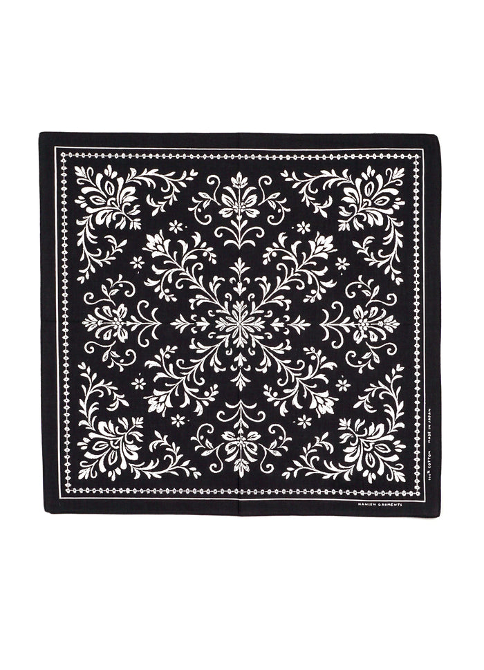 Bunad Bandana, Screen Print, Black-Halstørklæder-Hansen Garments-Motorious Copenhagen
