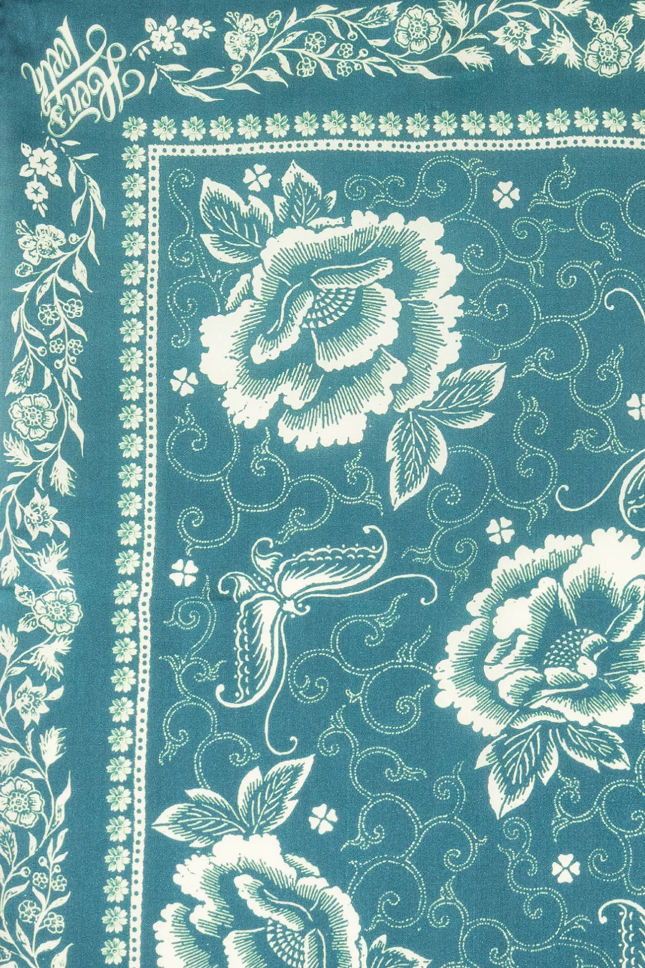 Butterfly Bandana, Aqua/Tealsilk-Halstørklæder-Hen's Teeth-Motorious Copenhagen