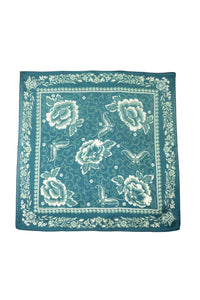 Butterfly Bandana, Aqua/Tealsilk-Halstørklæder-Hen's Teeth-Motorious Copenhagen