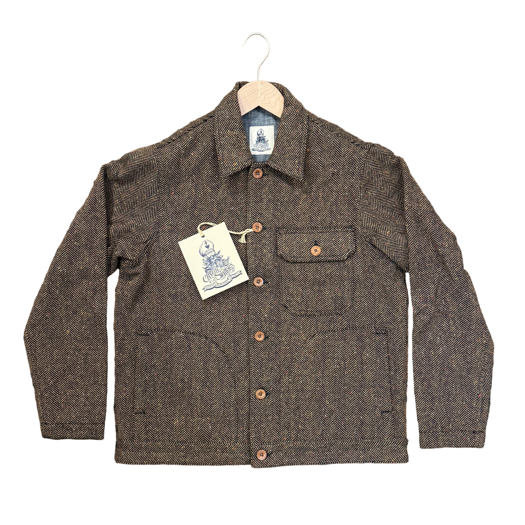 Carpenter Jacket, Herringbone, Yellow/Black-Blazere-Captain Santors-Motorious Copenhagen