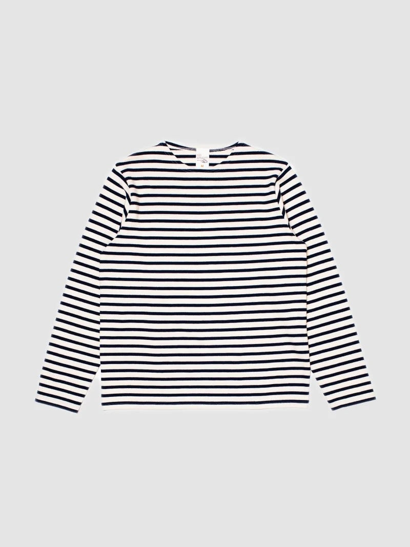 Charles Stripe LS T-shirt, Offwhite/Blue-T-shirts-Nudie Jeans-Motorious Copenhagen
