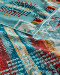 Chief Joseph Jacquard Bath Towel, Aqua-Håndklæder-Pendleton-Motorious Copenhagen