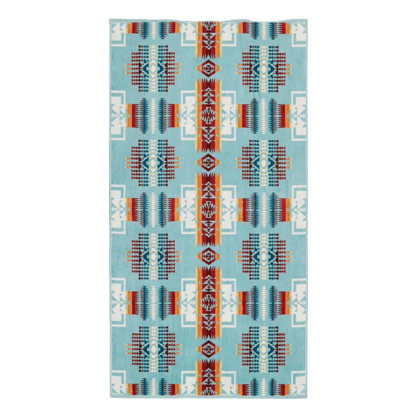 Chief Joseph Jacquard Bath Towel, Aqua-Håndklæder-Pendleton-Motorious Copenhagen