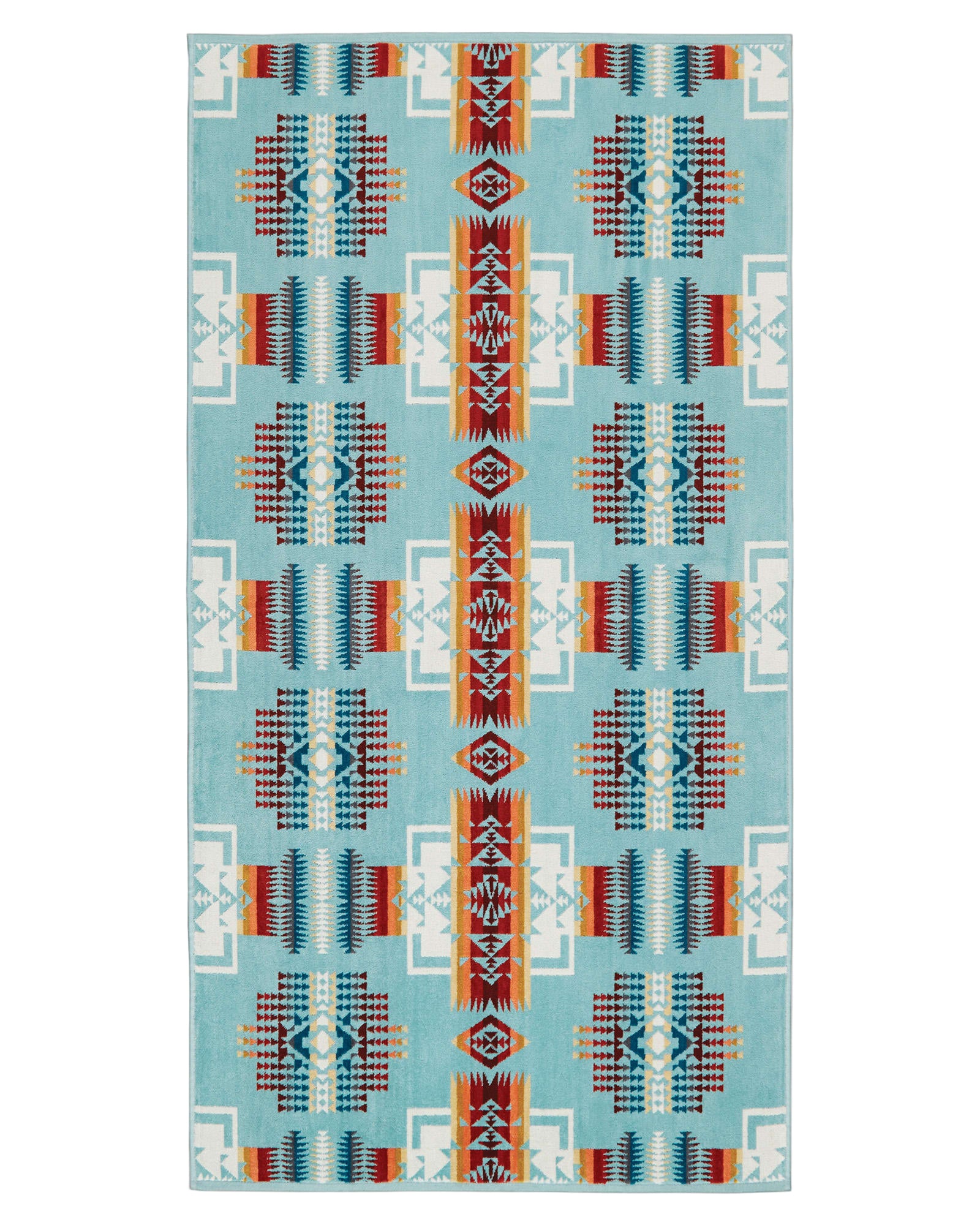Chief Joseph Jacquard Bath Towel, Aqua-Håndklæder-Pendleton-Motorious Copenhagen