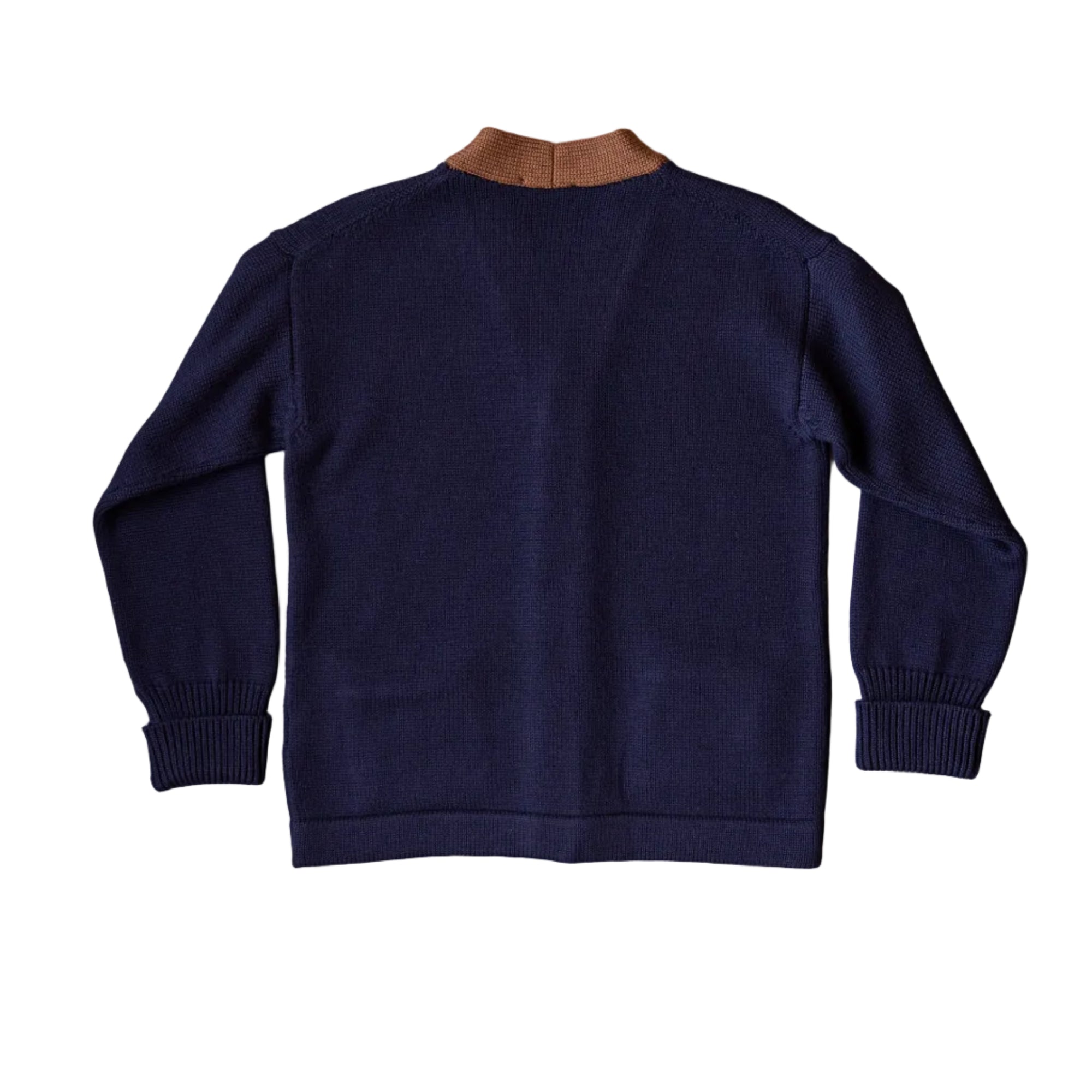 College Cardigan, Blue/Brown-Sweatshirts-Captain Santors-Motorious Copenhagen